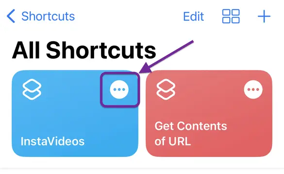 Edit shortcut