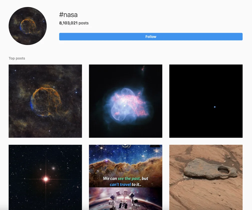 Instagram posts page