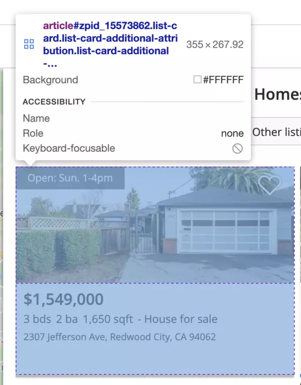 Zillow result element